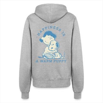 Peanuts Design Happiness Is A Warm Puppy - Frauen Kapuzenjacke - Grau meliert - Hinten - Maraike (178cm)