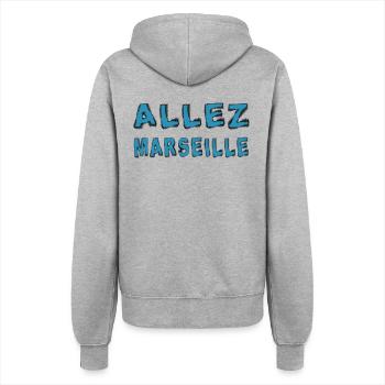 Allez marseille - Veste à capuche Femme - gris chiné - Dos - Maraike (178cm)