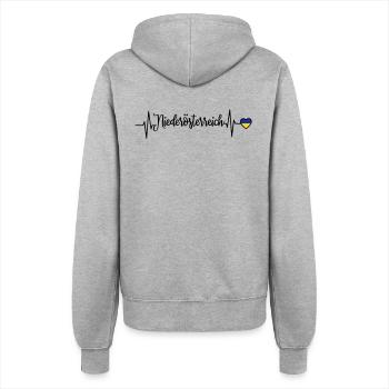 Lower Austria Pulse Heart Line - Women’s Hooded Jacket - heather grey - Back - Maraike (178cm)