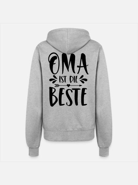 Oma ist die Beste - Frauen Kapuzenjacke - Grau meliert