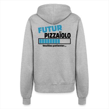 futur pizzaïolo - Veste à capuche Femme - gris chiné - Dos - Maraike (178cm)