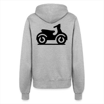 Motor Scooter Scooter Icon Minimal Icon Vector - Women’s Hooded Jacket - heather grey - Back - Maraike (178cm)