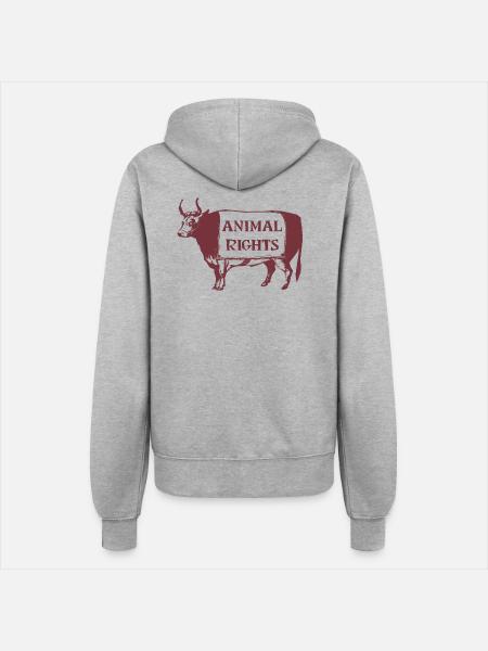 Animal Rights KUH - Frauen Kapuzenjacke - Grau meliert
