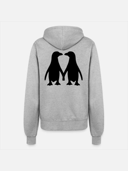 Pinguin - Frauen Kapuzenjacke - Grau meliert