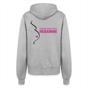 Hebamme - Frauen Kapuzenjacke - Grau meliert - Hinten - Maraike (178cm)