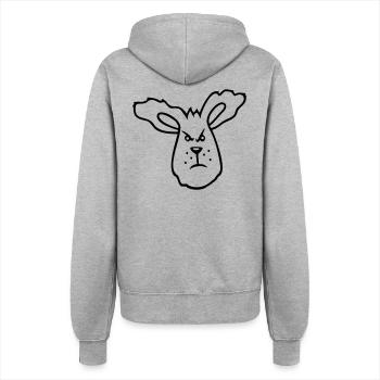 Hase wütend Böse Frech aggressiv hassen Frust Wut - Frauen Kapuzenjacke - Grau meliert - Hinten - Maraike (178cm)