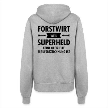 Forstwirt Superheld - Women’s Hooded Jacket - heather grey - Back - Maraike (178cm)