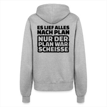 Plan Scheisse - Frauen Kapuzenjacke - Grau meliert - Hinten - Maraike (178cm)