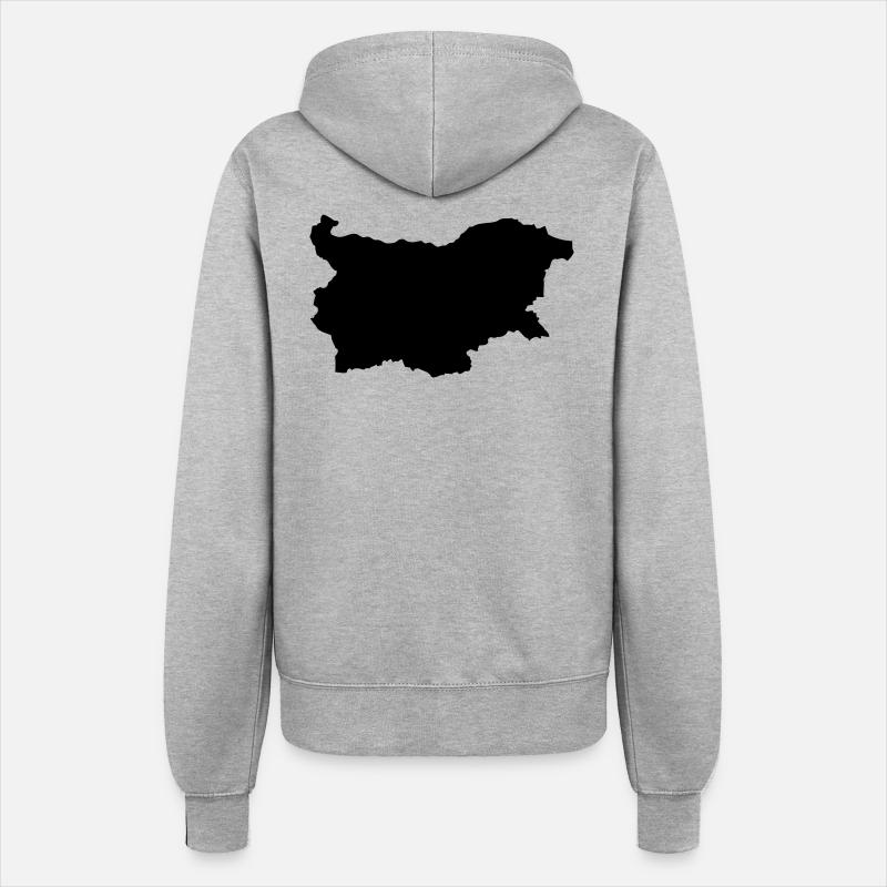 Bulgaria map - Women’s Hooded Jacket - heather grey