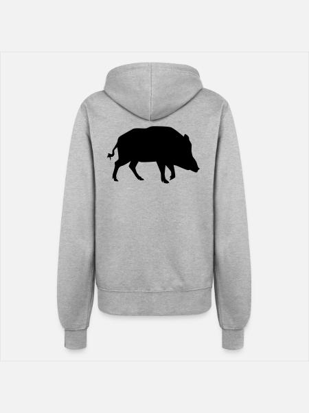 Wildschwein - Frauen Kapuzenjacke - Grau meliert