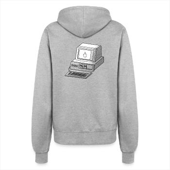 cyberpunk hackfleisch - Frauen Kapuzenjacke - Grau meliert - Hinten - Maraike (178cm)