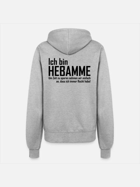 ich bin hebamme - Frauen Kapuzenjacke - Grau meliert