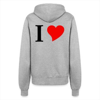 Ich liebe - Frauen Kapuzenjacke - Grau meliert - Hinten - Maraike (178cm)