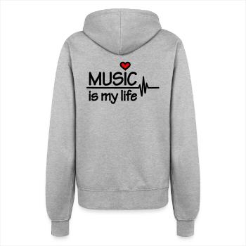 Music is my life - Veste à capuche Femme - gris chiné - Dos - Maraike (178cm)