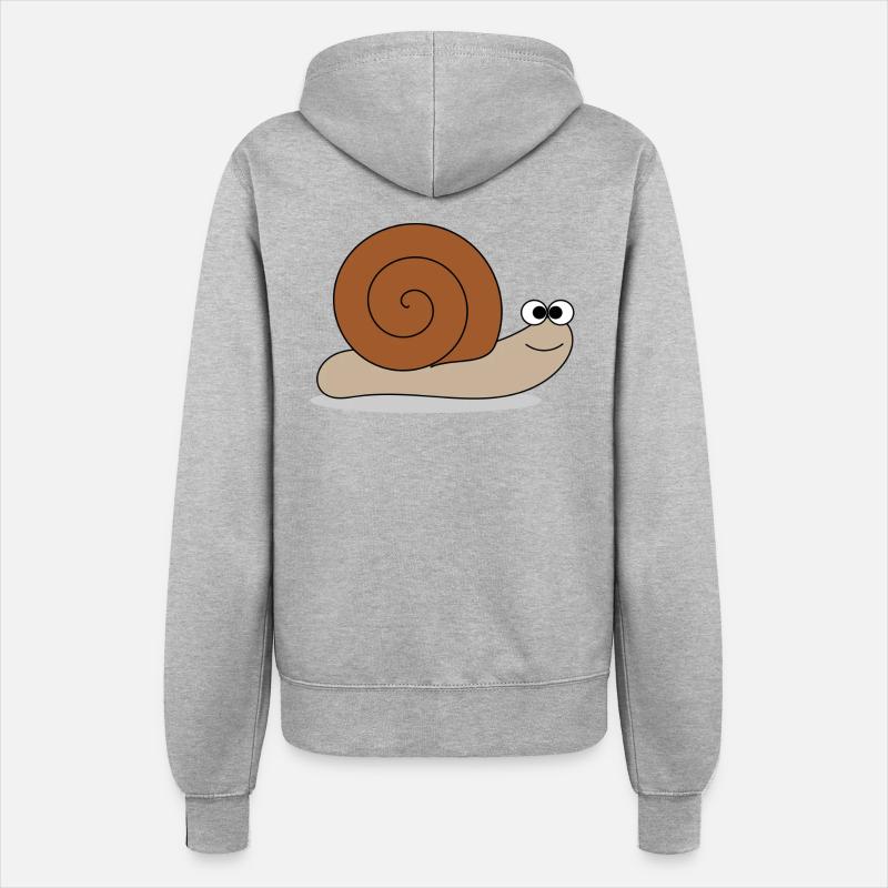 Brown snail - Women’s Hooded Jacket - heather grey