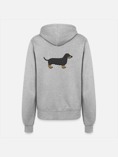 Rauhhaardackel - Frauen Kapuzenjacke - Grau meliert