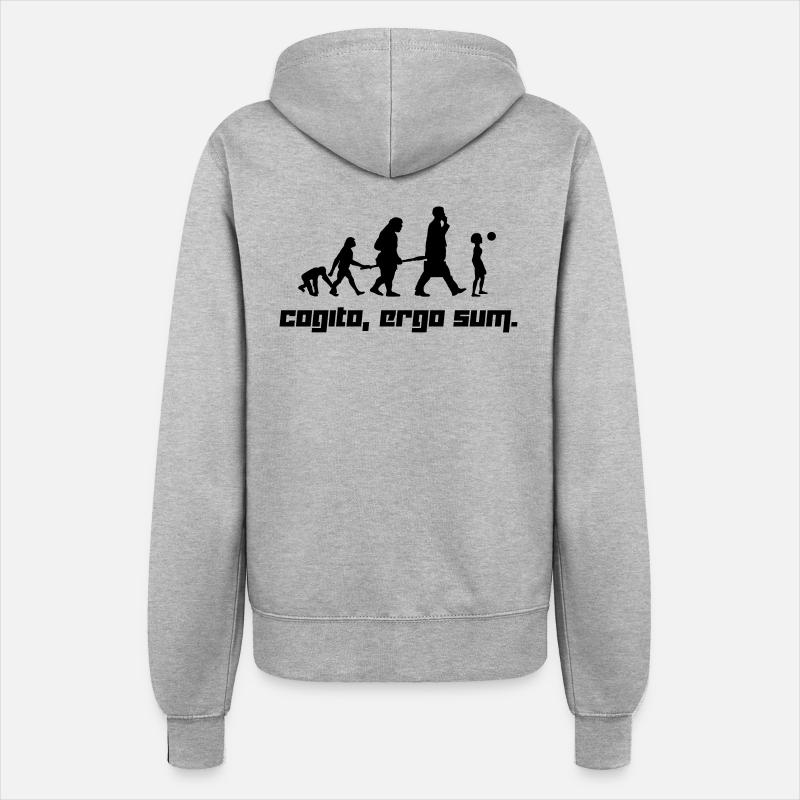 Cogito, ergo sum. (Vector) - Frauen Kapuzenjacke - Grau meliert