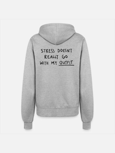 Trend Handschrift Statement Design - Frauen Kapuzenjacke - Grau meliert