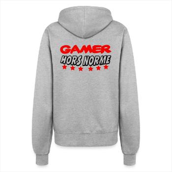 GAMER HORS NORME - Veste à capuche Femme - gris chiné - Dos - Maraike (178cm)