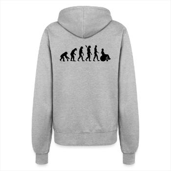 Rollstuhl - Frauen Kapuzenjacke - Grau meliert - Hinten - Maraike (178cm)