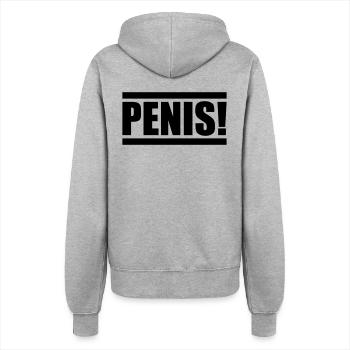 penis design - Frauen Kapuzenjacke - Grau meliert - Hinten - Maraike (178cm)