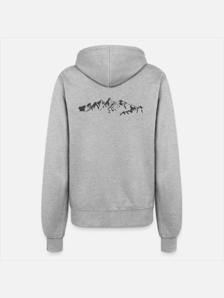 Die Berge - Frauen Kapuzenjacke - Grau meliert