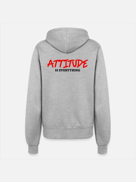 Attitude is everything - Frauen Kapuzenjacke - Grau meliert