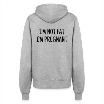 Fat - Chubby - Sport - Diet - Humor - Plump - Joke - Women’s Hooded Jacket - heather grey - Back - Maraike (178cm)