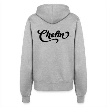 Chefin - Frauen Kapuzenjacke - Grau meliert - Hinten - Maraike (178cm)