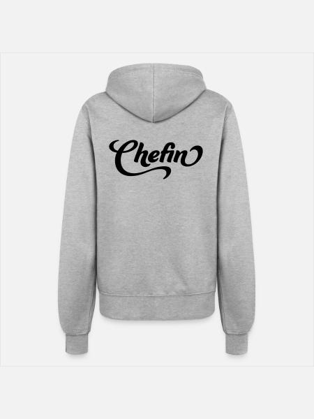 Chefin - Frauen Kapuzenjacke - Grau meliert