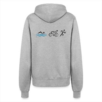 Triathlon - Frauen Kapuzenjacke - Grau meliert - Hinten - Maraike (178cm)