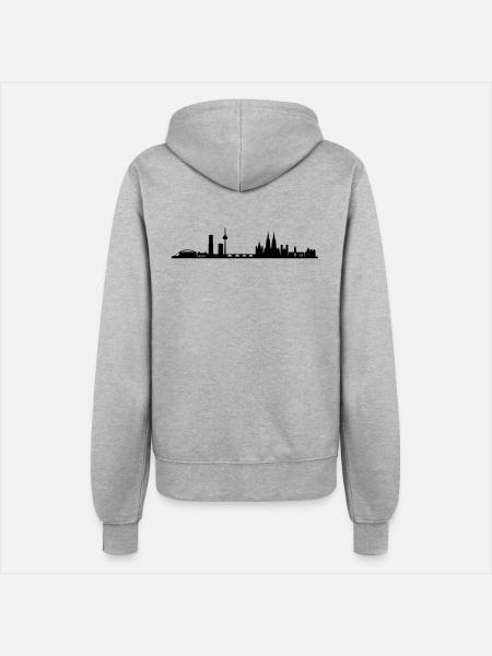 Skyline Köln - Frauen Kapuzenjacke - Grau meliert