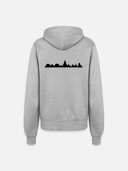 Skyline Mainz - Frauen Kapuzenjacke - Grau meliert