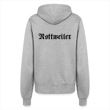 Rotweiler Schrift - Frauen Kapuzenjacke - Grau meliert - Hinten - Maraike (178cm)