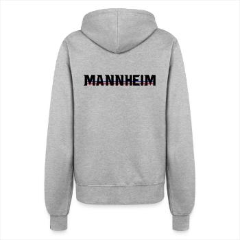 Mannheim-blau-weiss-rot - Frauen Kapuzenjacke - Grau meliert - Hinten - Maraike (178cm)