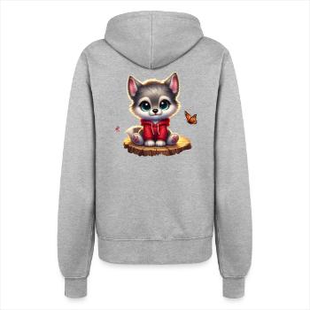 Wolf 10 - Frauen Kapuzenjacke - Grau meliert - Hinten - Maraike (178cm)