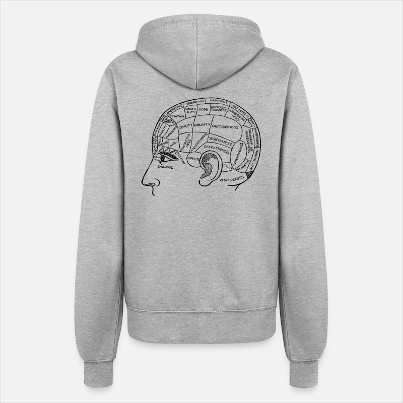 Head with thought, brain - Women’s Hooded Jacket - heather grey