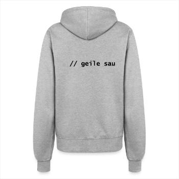 geile sau - Frauen Kapuzenjacke - Grau meliert - Hinten - Maraike (178cm)