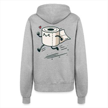 Quick Emergency Toilet Paper - Women’s Hooded Jacket - heather grey - Back - Maraike (178cm)