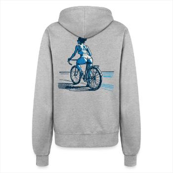 Ästhetisches Rennrad Design für stilvolle - Frauen Kapuzenjacke - Grau meliert - Hinten - Maraike (178cm)