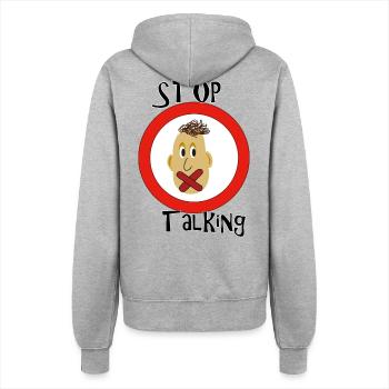 Stop Talking - Frauen Kapuzenjacke - Grau meliert - Hinten - Maraike (178cm)