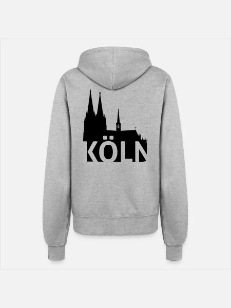 Kölner Dom - Frauen Kapuzenjacke - Grau meliert