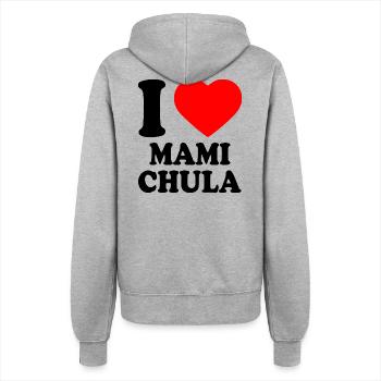 I love mami chula - Women’s Hooded Jacket - heather grey - Back - Maraike (178cm)