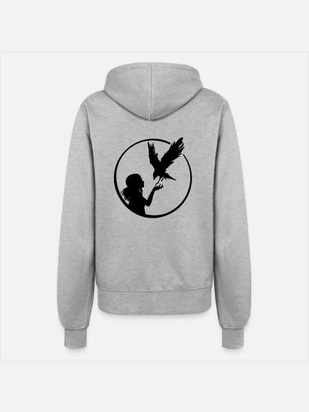 Maedchen Vogel - Frauen Kapuzenjacke - Grau meliert