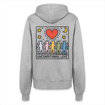 Bedingungslose Liebe - Unconditional Love - Frauen Kapuzenjacke - Grau meliert - Hinten - Maraike (178cm)