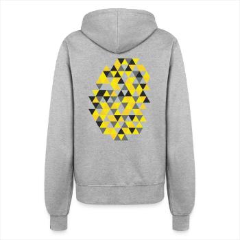 Geometrisches Triangelmuster Sunny Yellow  - Frauen Kapuzenjacke - Grau meliert - Hinten - Maraike (178cm)