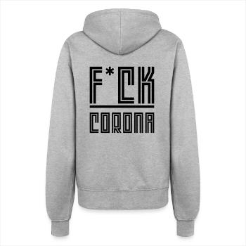 Fuck Corona - Women’s Hooded Jacket - heather grey - Back - Maraike (178cm)