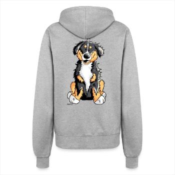 Goldiger Berner Sennenhund - Frauen Kapuzenjacke - Grau meliert - Hinten - Maraike (178cm)