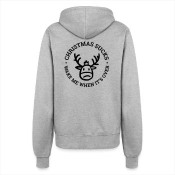 Christmas Sucks - Women’s Hooded Jacket - heather grey - Back - Maraike (178cm)