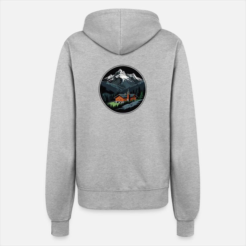 Swiss Mountains - Women’s Hooded Jacket - heather grey